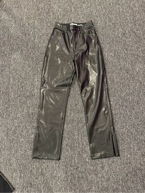 Abercrombie Vegan Leather 90s Straight Ultra High Rise Pants Size 26